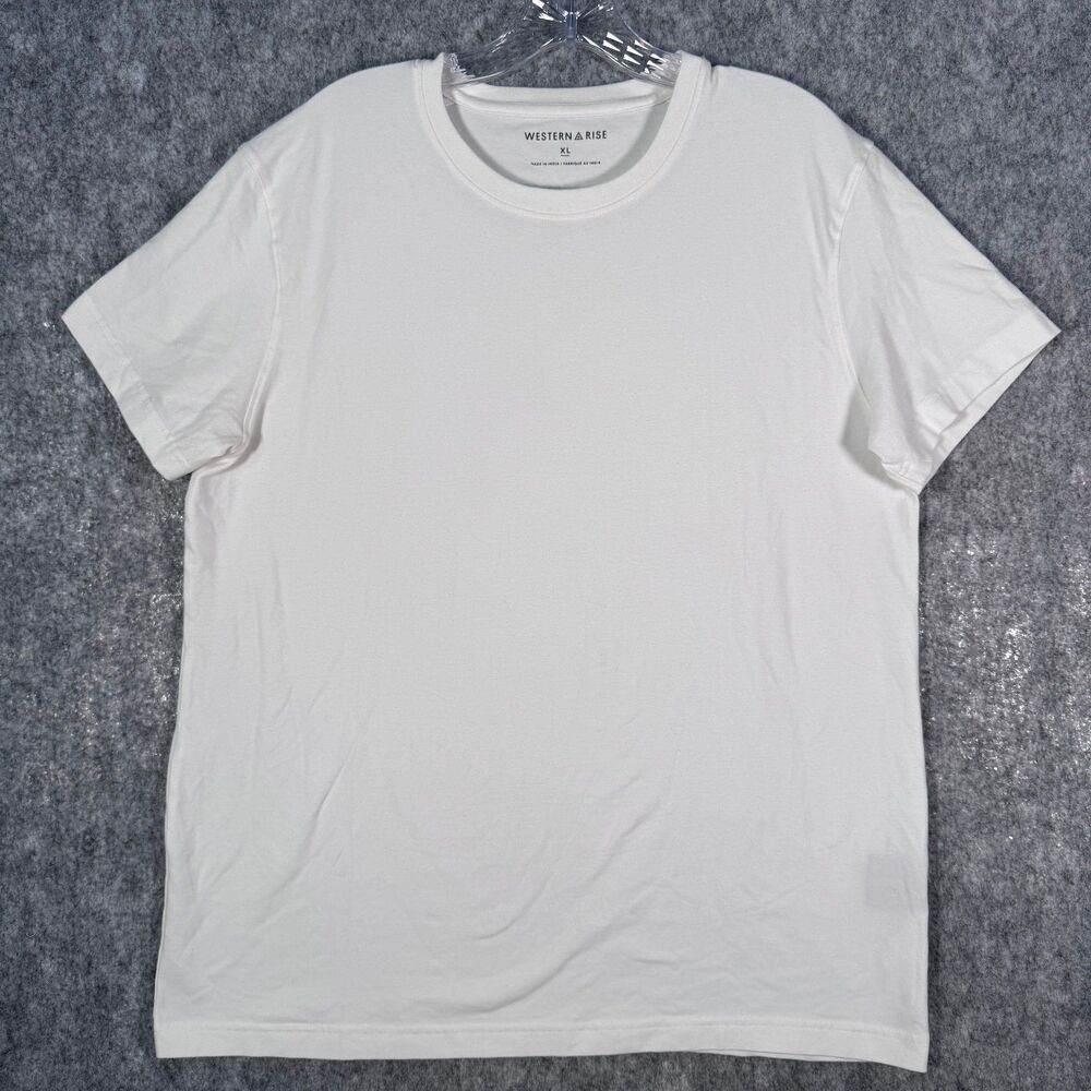 Western Rise T Shirt Mens XL White Short Sleeve Crew Neck Polygiene Odor Control